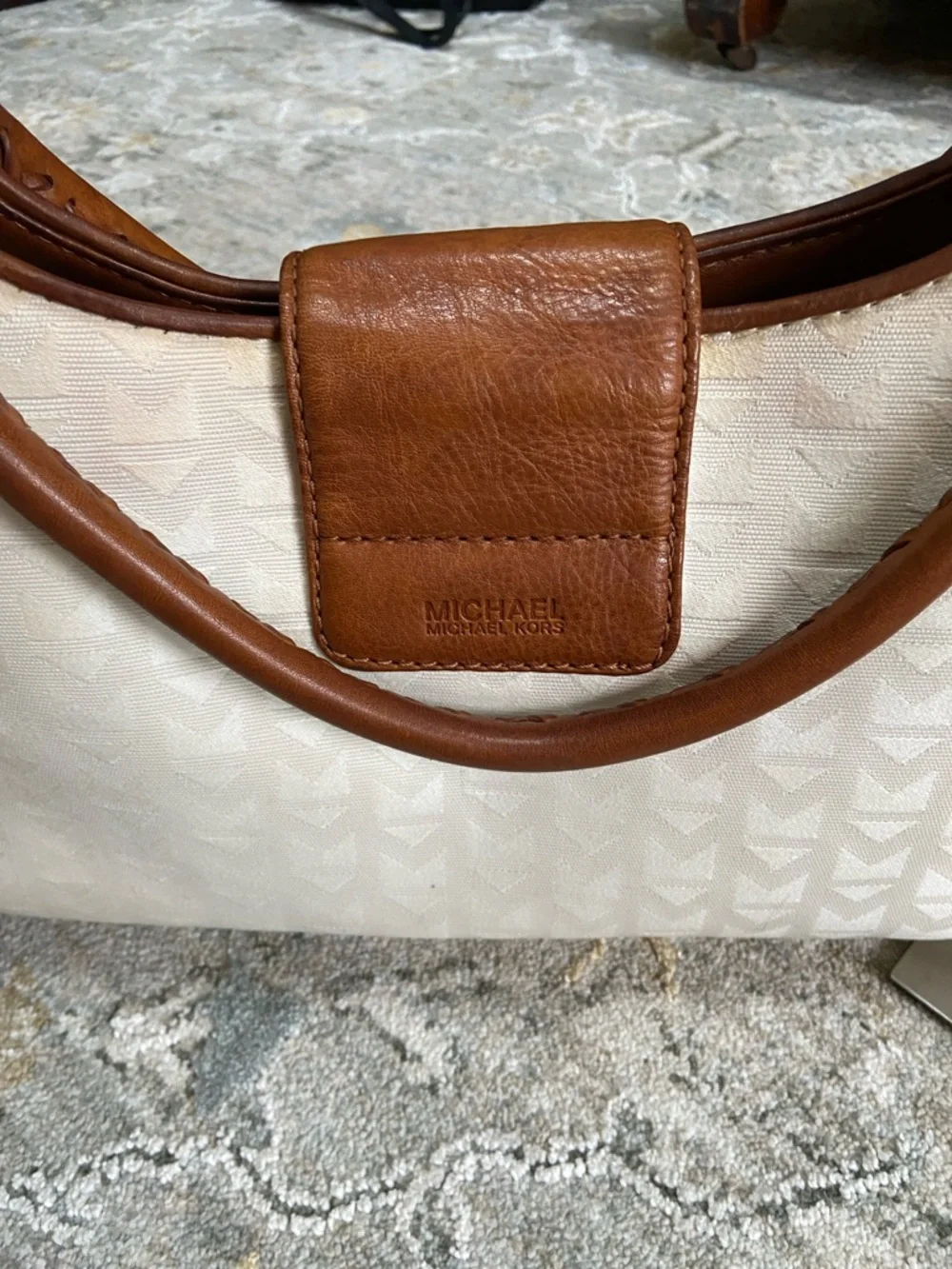 Michael Kors Vintage Lattington Hobo with Monogrammed Jacquard and Leather Trim - Picture 5 of 14